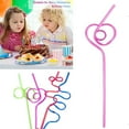 thumbnail image 2 of wartleves Assorted Color Curly Silly Drinking Straws, 10pcs, 25-26cm, 6g, 2 of 9
