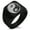Black, variant on Stainless Steel Peacock Feather Yin Yang Geometric Pattern Biker Style Polished Ring