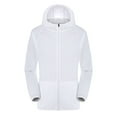 thumbnail image 2 of Unisex Windbreaker Solid Color Packable Ultralight Sunscreen Water-Resistant Jacket for Spring Fall Travel Hiking,White,3XL, 2 of 4
