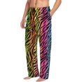 thumbnail image 3 of Mens Pajama Pants - Soft Sleep & Lounge Pants for Men, Multicolor zebra print cool Cuteness Casual PJ Bottoms Pants with Pockets, 3 of 5