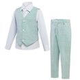 thumbnail image 5 of ETHAN Teen Boy Suit Colorful Formal Suits 3 Piece Slim Fit Dresswear Suit Set Mint Green 20 Years, 5 of 7