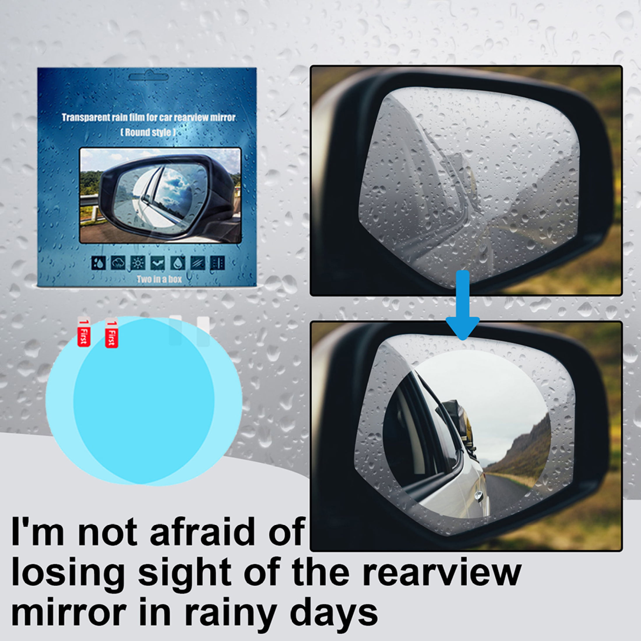 Buy Boltman Car Rearview Mirror Film Rainproof Waterproof Mirror Film Hd  Anti Fog Nano Coating Car Film For Car Mirrors And Side 4 Pcs Online - Best  Price Boltman Car Rearview Mirror