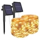 thumbnail image 2 of Luces solares para exteriores, cable de cobre LED blanco cálido de 10 m, 8 modos de iluminación, encendido y apagado automático desde el anochecer hasta el amanecer, control remoto para jardines,, 2 of 7