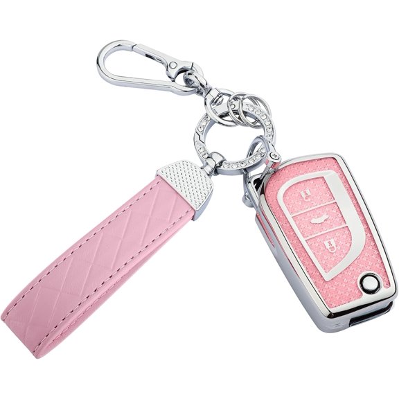 Key Fob Cover Compatible with Toyota Fortuner Tundra Camry RAV4 Highlander C-HR Corolla 2017-2020 3 Button Keychain Case Holder Protector,1,for Toyota C 3 Buttons