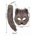thumbnail image 2 of 2025 Halloween Plush Half-Face Mask & Tail Keychain Set - Lifelike Animal Cosplay Mask for Men/Women, Comfortable Fancy Dress Accessory for Halloween Costumes, Masquerade Parties,Red, 2 of 10