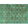 thumbnail image 1 of Ahgly Company Machine Washable Indoor Rectangle Persian Turquoise Blue Traditional Area Rugs, 7' x 10', 1 of 4