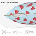 thumbnail image 5 of Xecao Watermelon Print Soft Velvet Decorative Throw Pillow Covers, Square Cushion Cases for Bed, Sofa, Living Room, Car, and Indoor Outdoor Use-20"x20", 5 of 8