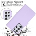 thumbnail image 4 of Allytechgroup for Samsung Galaxy S21 Ultra Wallet Case, Premium PU Leather Magnetic Buckle Zipper Pocket Card Slots Flip Stand Protective Cover with Hand Strap & Shoulder Strap - Purple, 4 of 12