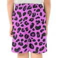 thumbnail image 3 of Pink Leopard Print Athletic Shorts Breathable with Comfort Fit Drawstring Casual Sweatshorts Large, 3 of 9