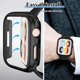 thumbnail image 4 of 2 Pack Case Compatible for Apple Watch Series 8 Series 7 Screen Protector 45mm, New Upgraded Face Cover Built-in Tempered Glass Film Hard PC Bumper Military Protection iWatch Accessories, Black, 4 of 5