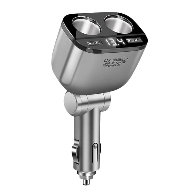 60W Car Charger - QC3.0 Fast Charge, 1-to-2 USB Splitter, Universal 12V/24V Fit, Smart Charging, Compact Design