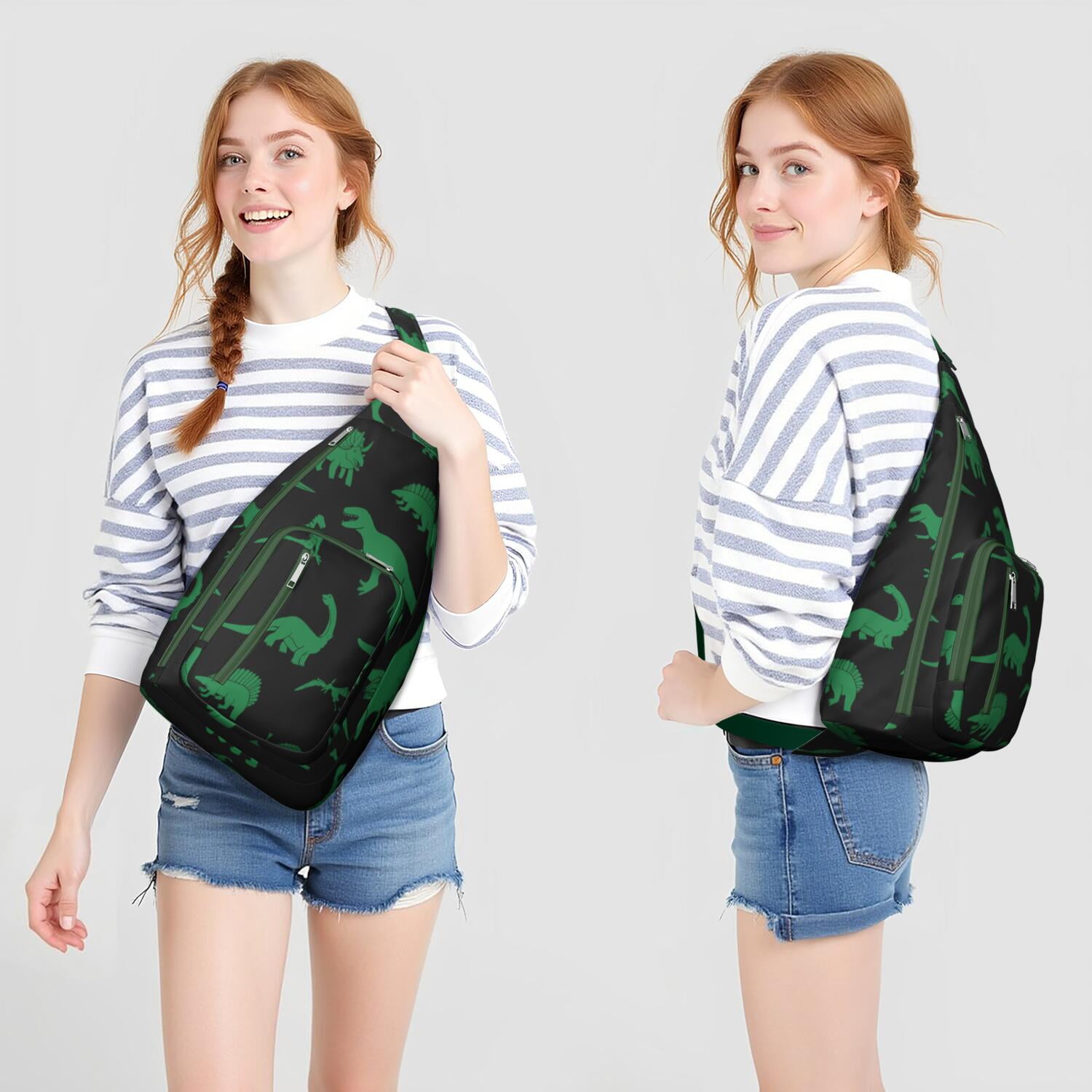 Dino Skeleton Shoulder Bag&nbsp;- Unique Prehistoric Design Sling Pack (Stylish & Functional)
