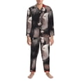thumbnail image 3 of Balery Heart Guinea Pig Couple Pijama para Hombre de Dos Piezas con Manga Larga, Conjunto de Dormir y Descanso Suave con Bolsillos-Large, 3 of 7