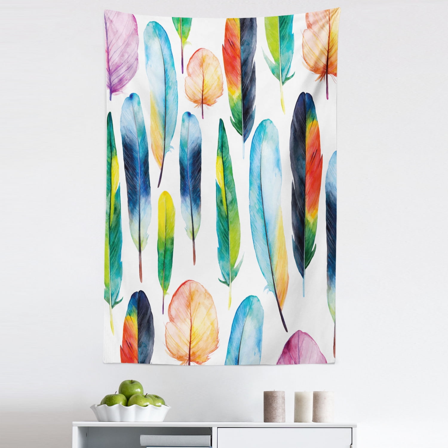 Curated visual reference: Picture Idea: Colorful Tapestry Watercolor Design Abstract Modern Bohemian Ornaments