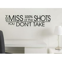 #2 You Miss 100 Percent of The Shots You Don't take 28 X 7 Sports Team Sticker Calligraphy Wall Decal Art Decor Motivational Inspirational Wall Sticker Lettering Curry Inspired