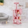 thumbnail image 3 of LINJH 54 in Cat Tree Tower for Indoor Cats Multi-Level Cat Condo Cat Bed Furniture with Scratching Post Kittens Activity Center (Pink), 3 of 11