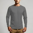 thumbnail image 6 of Goodtrade8 Sun Protection Winter Tops for Men Thin Athletic Crew Neck Long Sleeve Solid Color Dark Gray Shirts for Men, 6 of 9