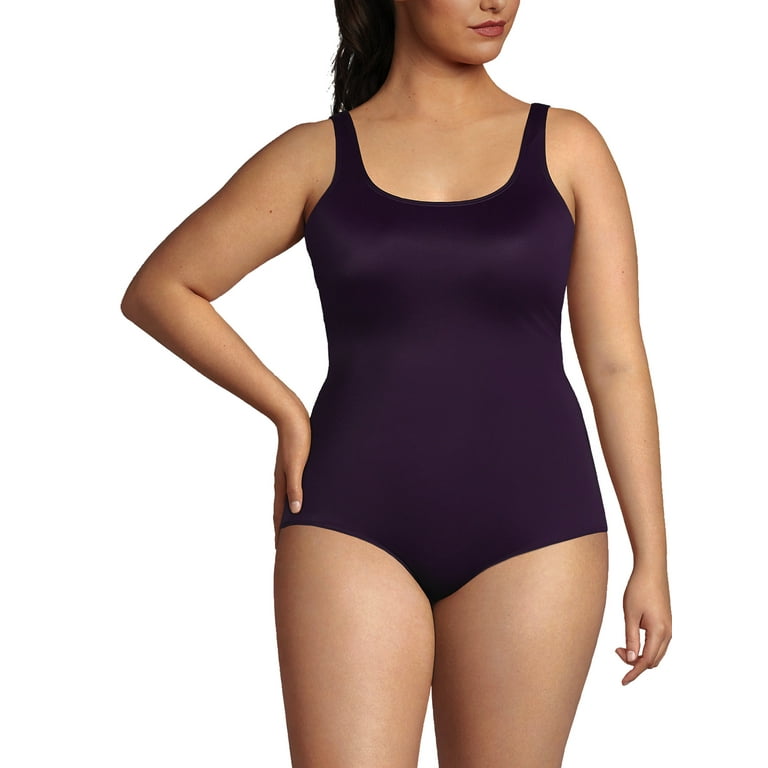 Lands' End Women's Plus Size DD-Cup Chlorine Resistant Scoop Neck Soft Cup  Tugless Sporty One Piece Swimsuit 