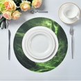 thumbnail image 2 of Round Plate Mat 15.4x15.4 Inchesx1 Placemat Table Mat Kitchen Mat Coffee Mat Fabric Thick, Strong Wear-Resistant, Heat Resistance Green River Picture, 2 of 7
