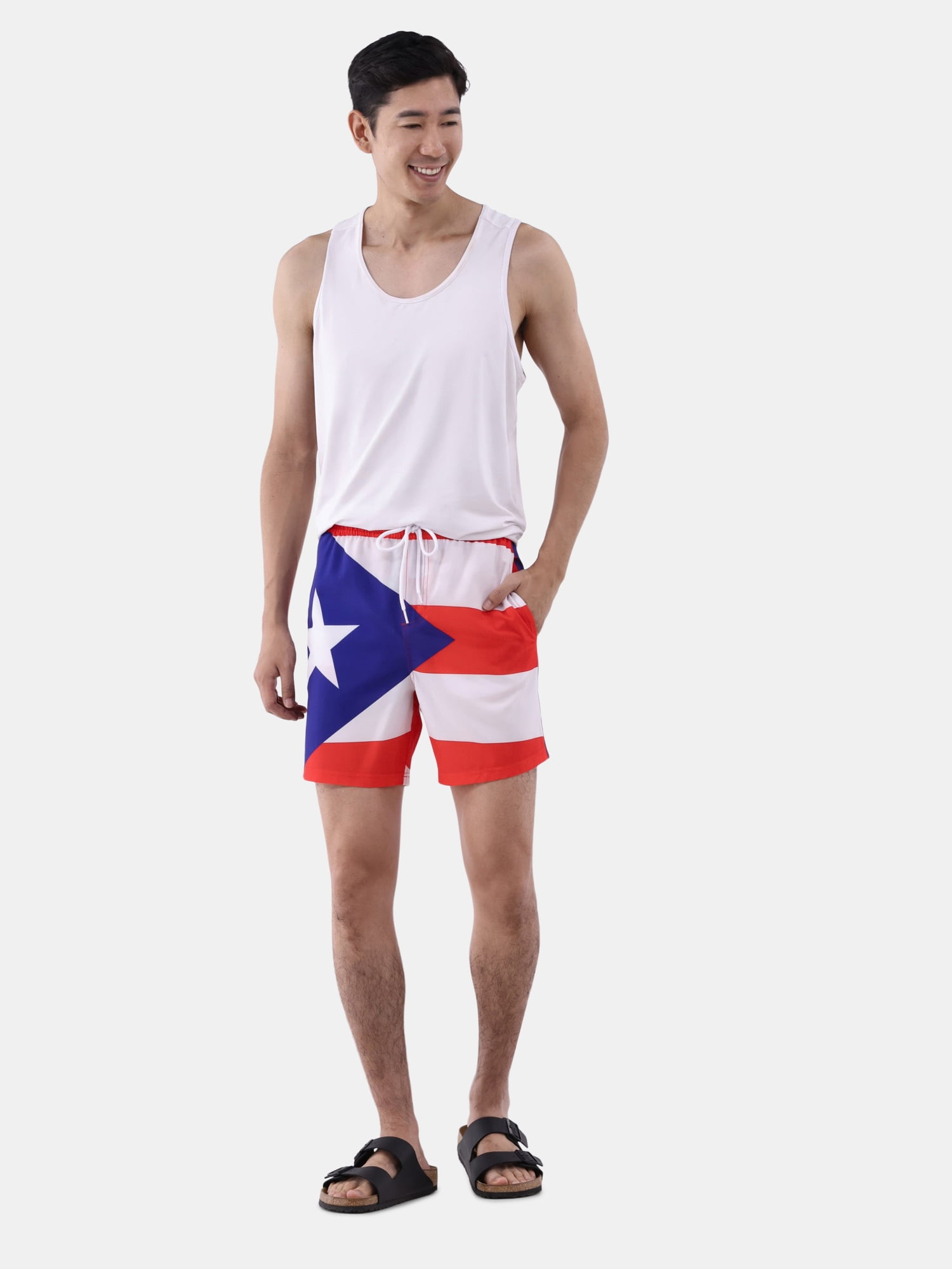 Puerto Rico Men's and Men's Big & Tall Graphic Swim Shorts, Sizes S-3XL