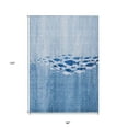 thumbnail image 3 of 8' X 10' Sky Blue And Navy Blue Nautical Washable Indoor Outdoor Area Rug, 3 of 5