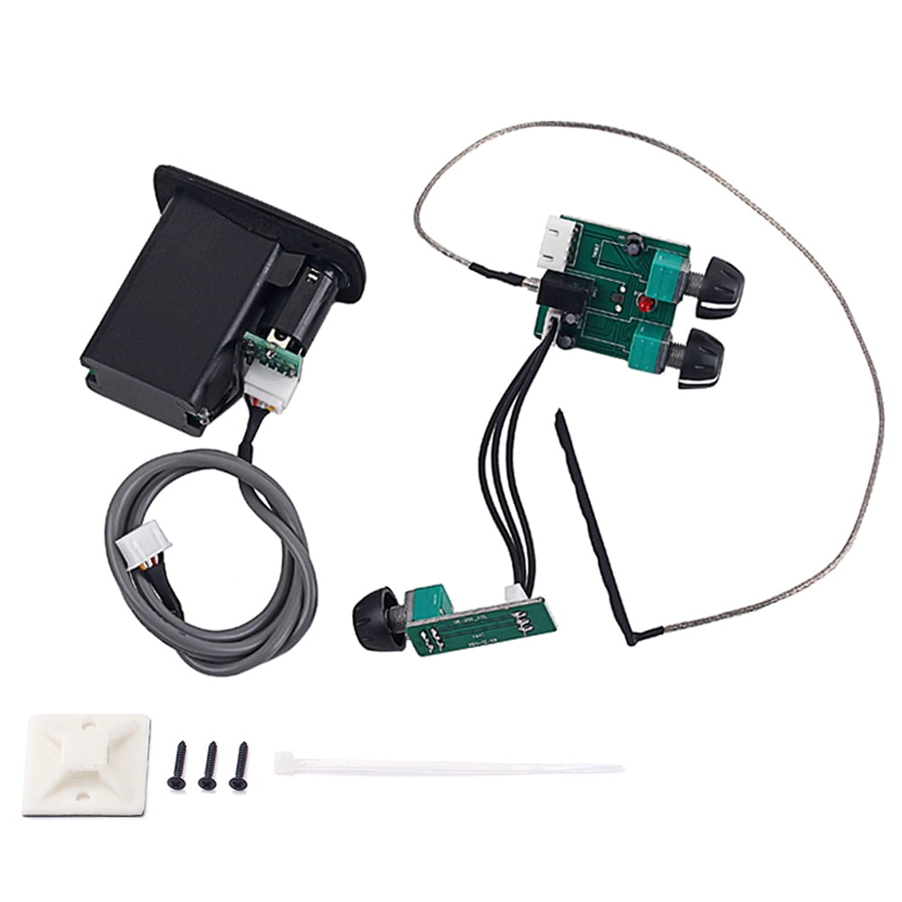 Stri 3-Band EQ Active Piezo Pickup Preamp System Amplifier for Acoustic Guitar Bass AL-202 (Black)
