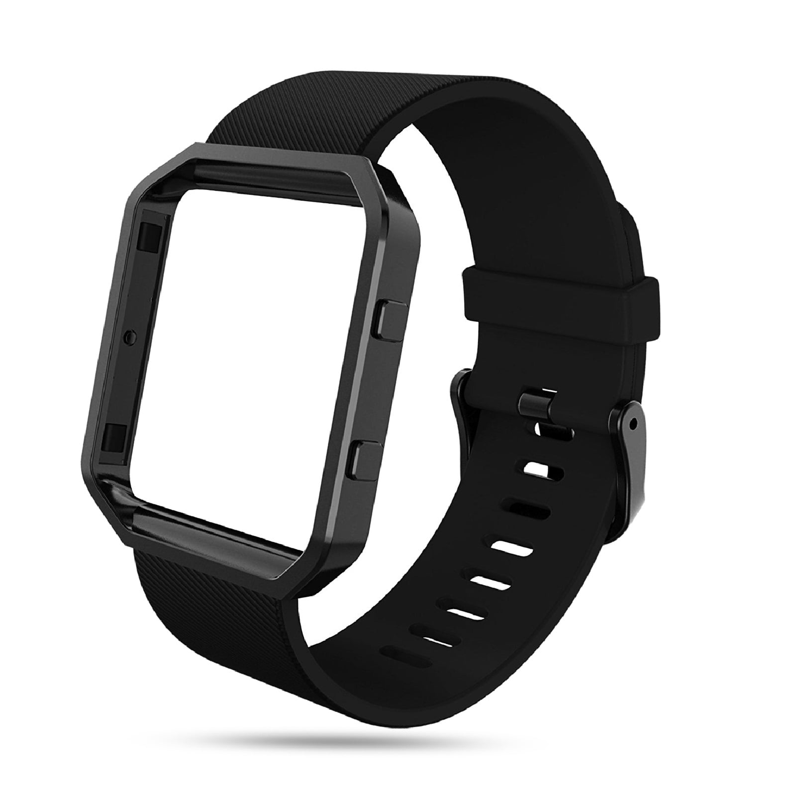 NEW Fitbit Blaze Accessory replacement Black Leather Wrist Band & Frame S/L 