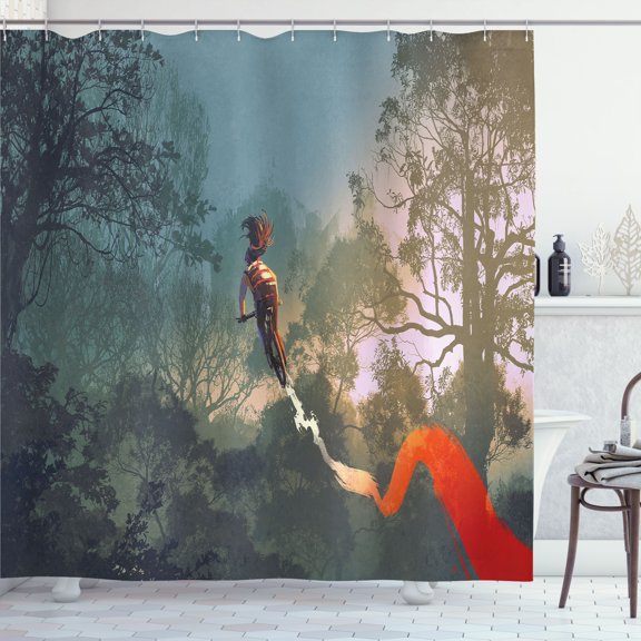 Ambesonne Sports Shower Curtain, Cycle Bike Park Extreme, 69"Wx75"L, Multicolor