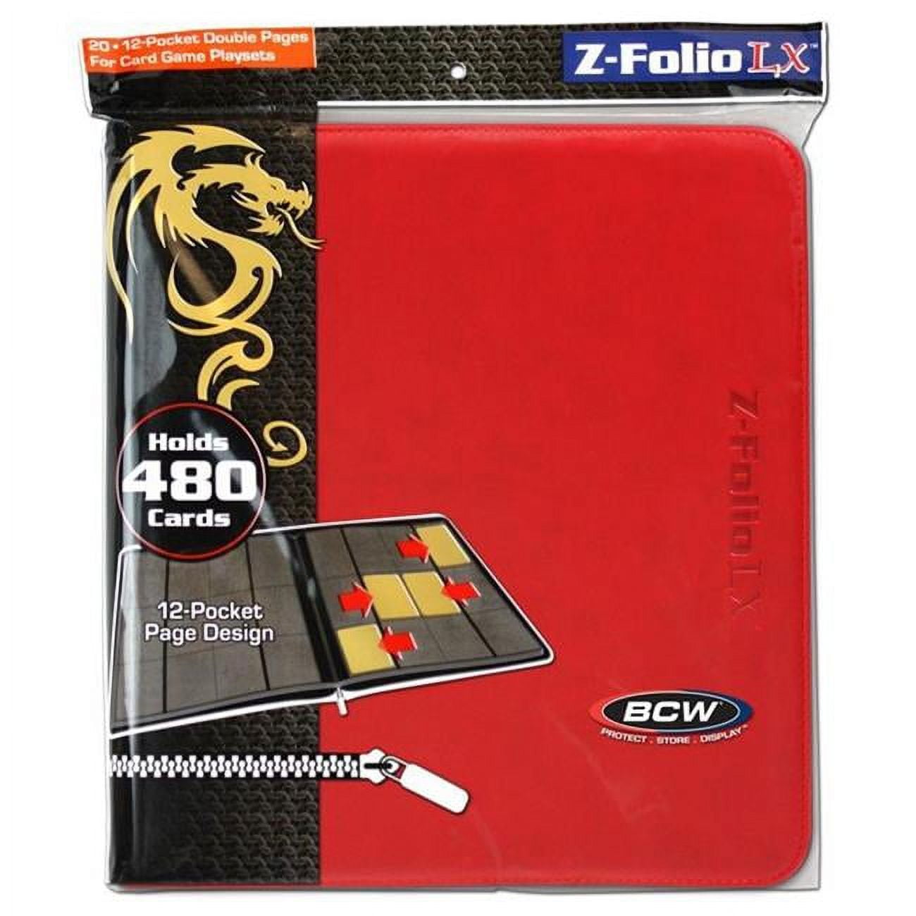 folio card binder Z-Folio 9-Pocket  By The Board Games & Entertainment map making BCW Diversified BCDZF12LXBLU Binder Zipper