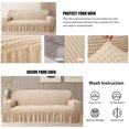 Seersucker Sofa Slipcover Pleated Ruffled Skirt Stretch Couch Cover