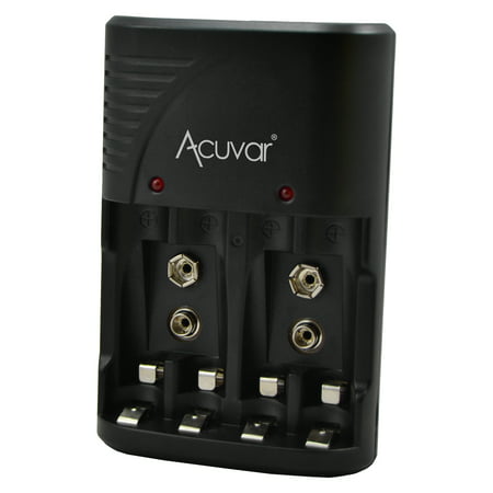 Acuvar 3 in 1 Battery Charger for Double AA, Triple AAA and 9V (Best Fast Aa Battery Charger)
