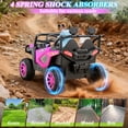 thumbnail image 6 of Funcid 24 Volt Ride on Toys, 2-Seater Ride on Cars with Remote Control, 400W Electric Car, Ride on UTV w/ Bluetooth, MP3, Seat Belts, Volume Adjustment, Suspension, Pink, 6 of 7