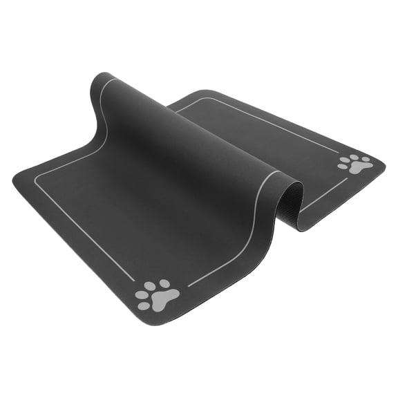 GAXIRE Black Silicone Pet Feeding Mat for Dogs and Cats, Absorbent, Quick Dry, Nonslip, Easy to Clean, 24 x 16 Inches