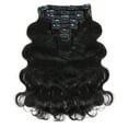 thumbnail image 2 of Body Wave Clip In Extensions, Luxurious Thickness, Premium Brazilian Remy Hair Clip Ins, Invisible & Scalp-Friendly, Natural Black Color, 4.23oz, 7Pcs 20 Inch, 2 of 5