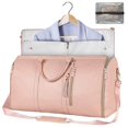 thumbnail image 1 of PU Leather Travel Bag Women's Large Duffle Bag Waterproof Garment Bag XC Pink, 1 of 5