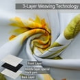 thumbnail image 4 of Blackout Window Curtains White Modern Sunflower Silky Satin Watercolor Yellow Flower Green Leaf Floral Grommet Drape Living Room Bedroom Decor Thermal Insulate(53 inch Wide by 108 inch Long -2 Panels), 4 of 6