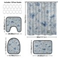 thumbnail image 3 of Shower Curtain and Rug Sets 4pcs Bathroom Sets Includes 12 Free Hooks 66" x 72" Exquisite Blue Peony Design, 3 of 8