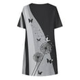 thumbnail image 5 of JINMGG Womens Plus Size $5 Women's Summer Casual Round Neck Short Sleeve Folding with Pocket Printed Dresses Black XXL, 5 of 5