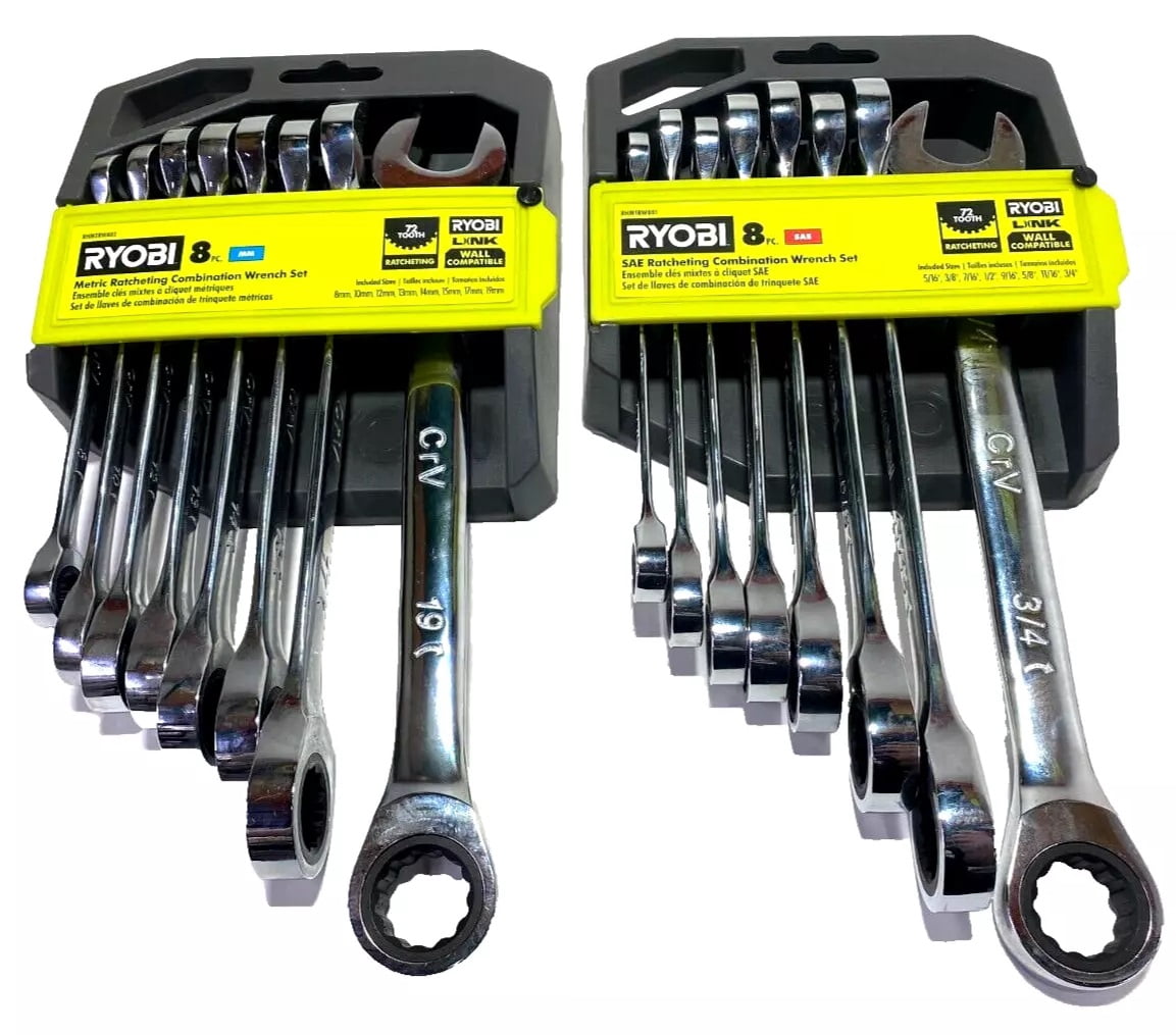 RYOBI 16 PC. SAE  & Metric Ratcheting Combination Wrench Set