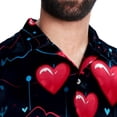thumbnail image 5 of Valentine's Day Love ECG Men's Short Sleeve Poplin Shirt, Casual Printed Beach Button Down Summer Unisex Shirts, 5 of 6