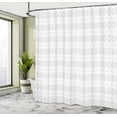 thumbnail image 4 of Ambesonne Damask Shower Curtain, Abstract Curvy Lines Art, 69"Wx84"L, White and Dust, 4 of 4