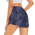 thumbnail image 3 of Bixox Women's Watercolor Indigo pattern 2 in 1 Running Shorts - Lightweight Athletic Workout Gym Yoga Shorts Liner with Pockets - Small, 3 of 5