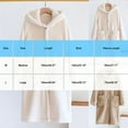 thumbnail image 3 of jobturf Womens Plush Robe Casual Soft Fluffy Long Sleeve Bathrobe Winter Button Down Warm Fleece Hooded Loungewear with Pockets, 3 of 5