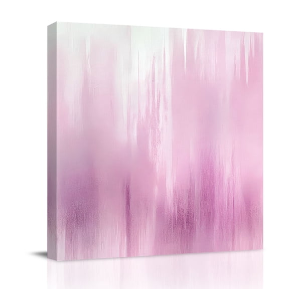 Canvas Wall Art, Pink Ombre Framed Canvas Prints for Bathroom Kitchen, Modern Abstract Gradient Minimalist Art Gallery Wrapped Wall Decor for Home Office, Gifts, 10"x10" Ship Next Day