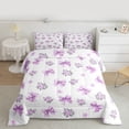 thumbnail image 2 of jejeloiu Cute Cartoon Bowtie Queen Comforter Set,Kawaii Floral Blossom Bedding Comforter Set For Girl Reversible 3pcs, 2 of 8