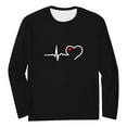 thumbnail image 3 of Tittly T Shirts for Women Graphic Tees Ladies Fashion Long Sleeve Round Neck T Shirt Womens Long Sleeve Tops Tshirts Shirts Black L, 3 of 5