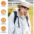 thumbnail image 5 of TAGVO Boonie Hat Fishing Hat, Foldable Cowboy Style Bucket Hat Sun Hat UV Protection Wide Brim Bucket Cap Adjustable Chin Strap Breathable Safari Hat Jungle Hat for Fishing Camping Hiking, Khaki, 5 of 7