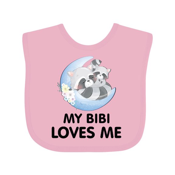 Inktastic Raccoon My Bibi Loves Me Boys or Girls Baby Bib