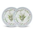 thumbnail image 6 of STP GOODS Lily of the Valley Bone China Dessert Plate Set of 2 in Gift Box 7.5" (19 cm) Floral Cake Plates for Appetizer Salad Serving, Blue Green White, 6 of 15