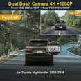 thumbnail image 3 of Fitcamx 2160P+Rear 1080P Dash Cam for 2015-2016 Toyota Highlander LE Plus XLE Limited Platinum (7 Pin/HD2-6275), OEM Look, WiFi & APP, 128GB Card, 3 of 6